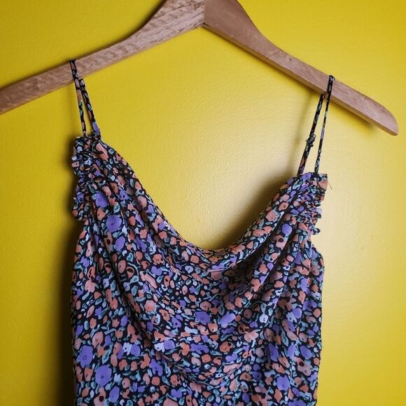 ASTR Cottagecore Ditsy Floral Ruched Midi Dress Small - Picture 4 of 11